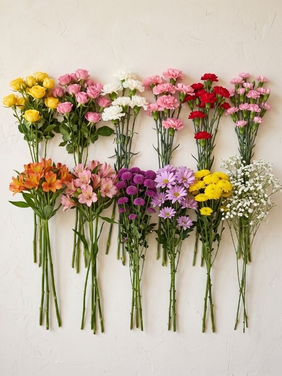 VARIETY PACK #15 - ALSTROMERIA, CARNATIONS & MINI CARNATIONS, GYP, CDN, SPRAY ROSES  ASSORTED COMBO BOX